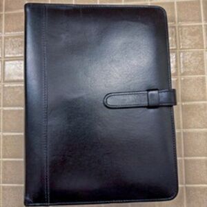 Unisex Coach Black Leather Home Office Planner